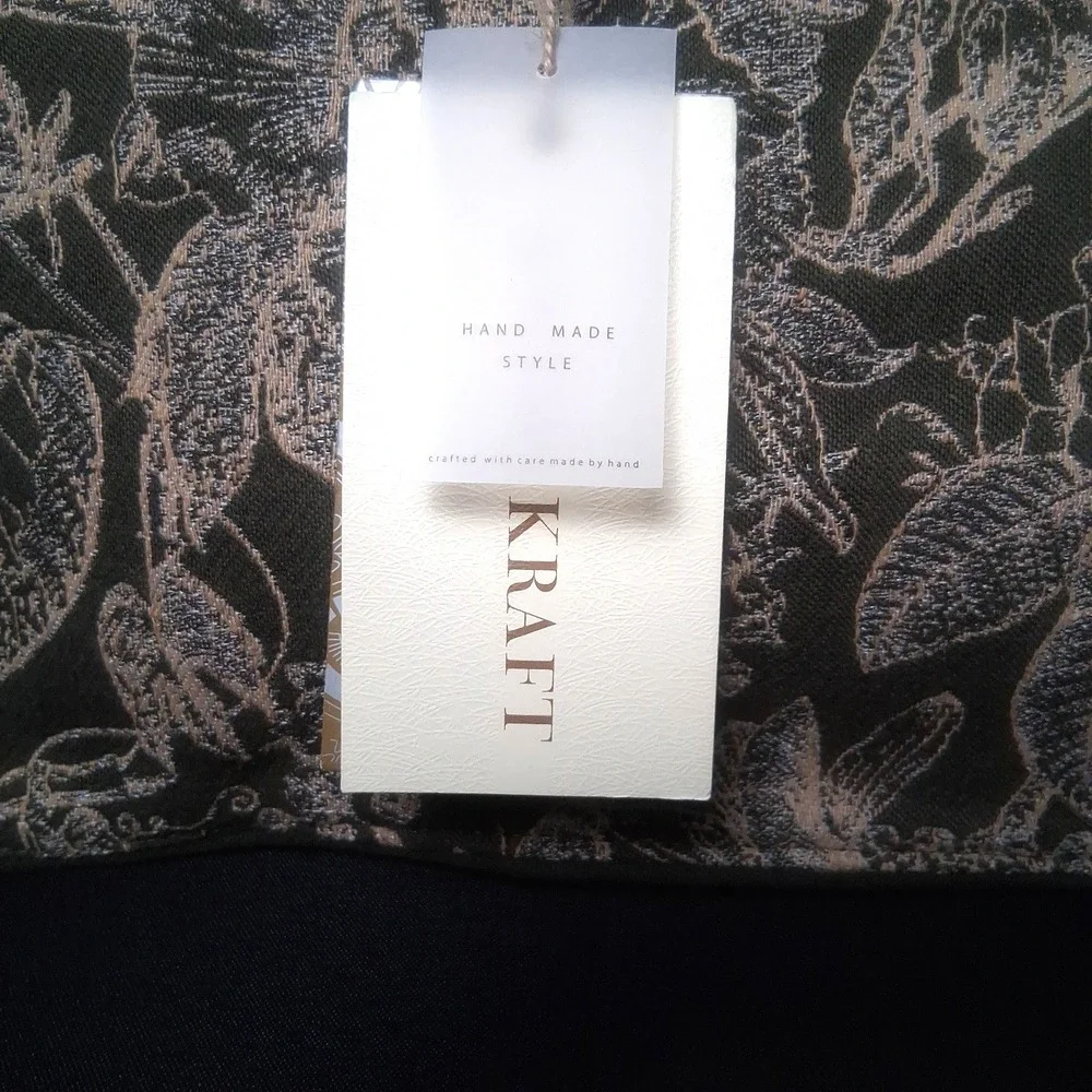 antik kraft isabella's blossom floral jacquard book tote olive green 11x15x6.5